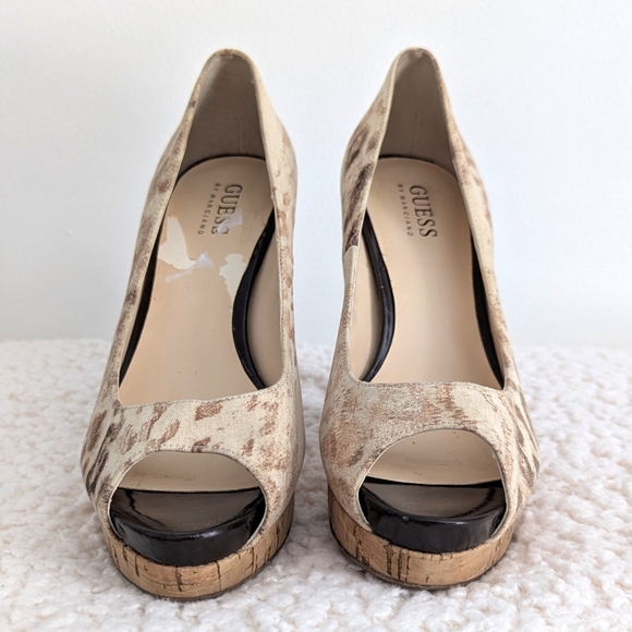 Guess by Marciano Animal Print PeepToe High Heel Platform - Picture 5 of 11